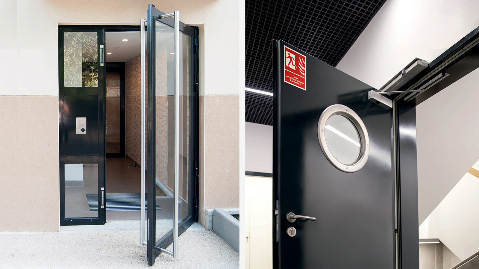 Porte métallique technique et porte de hall
